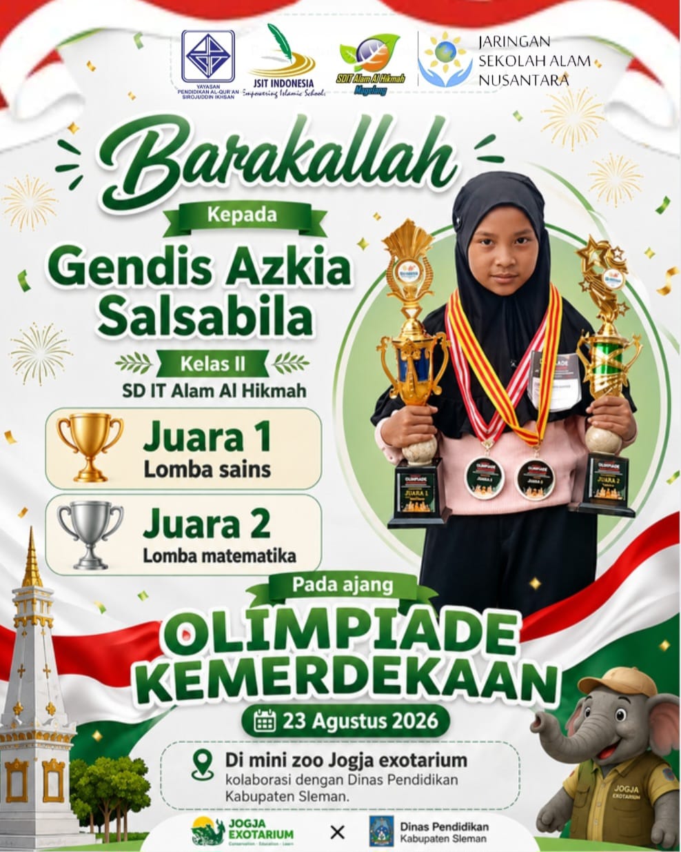 🏆 Siswi SD IT Alam Al Hikmah Raih Juara 1 Lomba Matematika Olimpiade Kemerdekaan