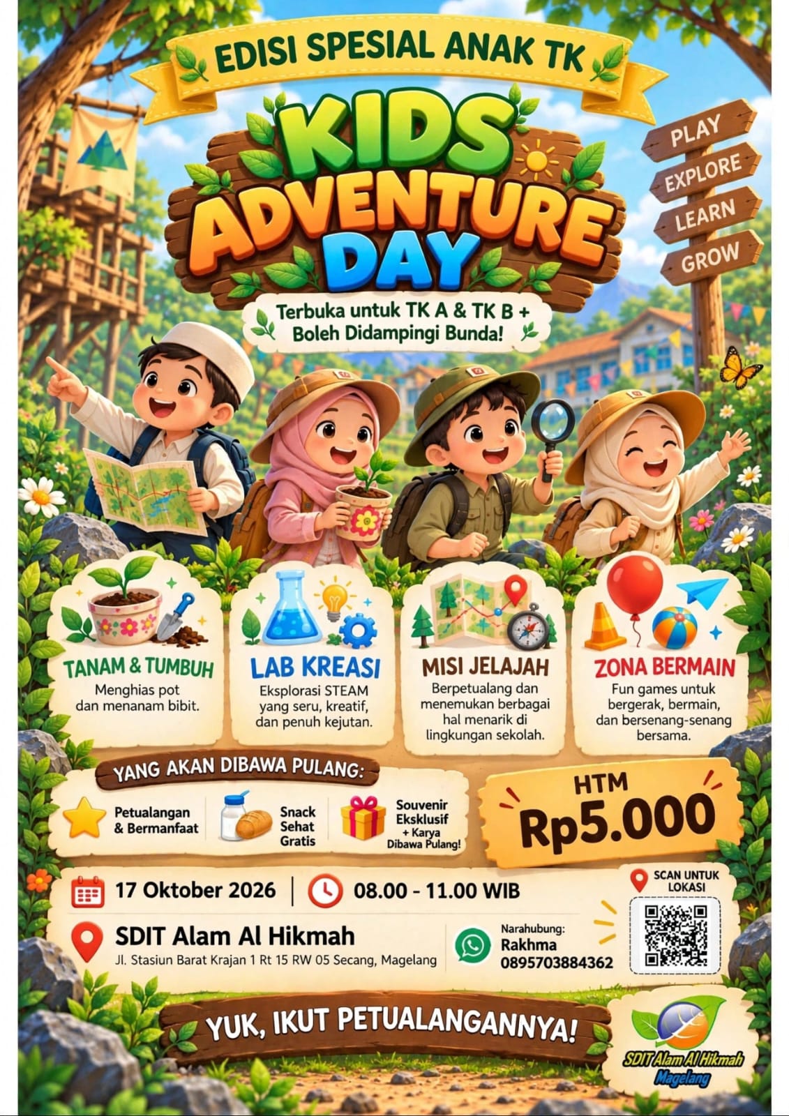 Mari tumbuhkan cinta alam dan rasa syukur sejak dini melalui KIDS ADVENTURE DAY – EDISI SPESIAL ANAK TK